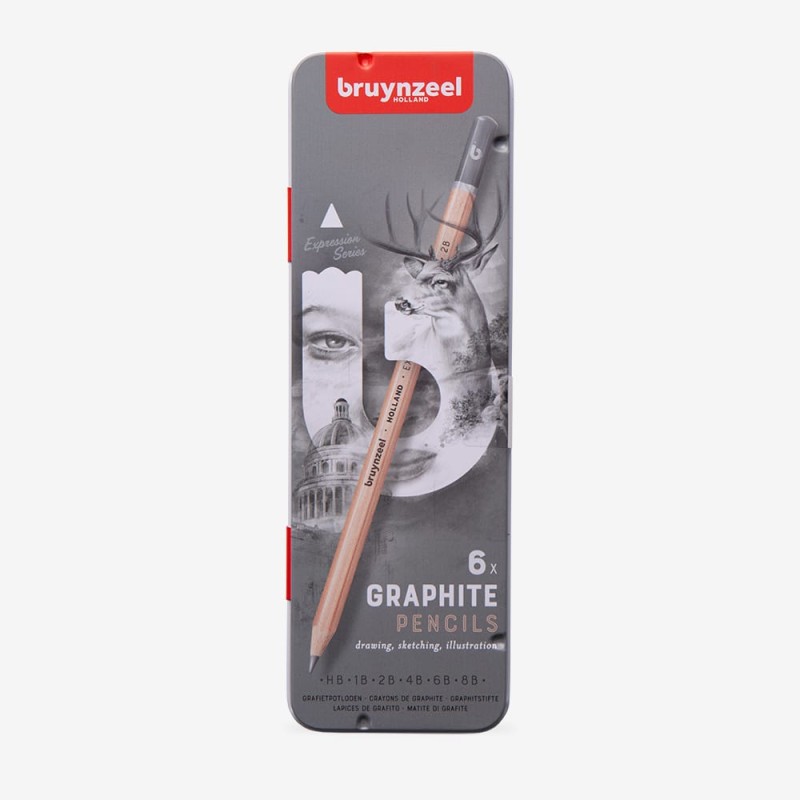Bruynzeel : Expression : Grafit Kalem Seti : 6 Parça (Metal Kutu)