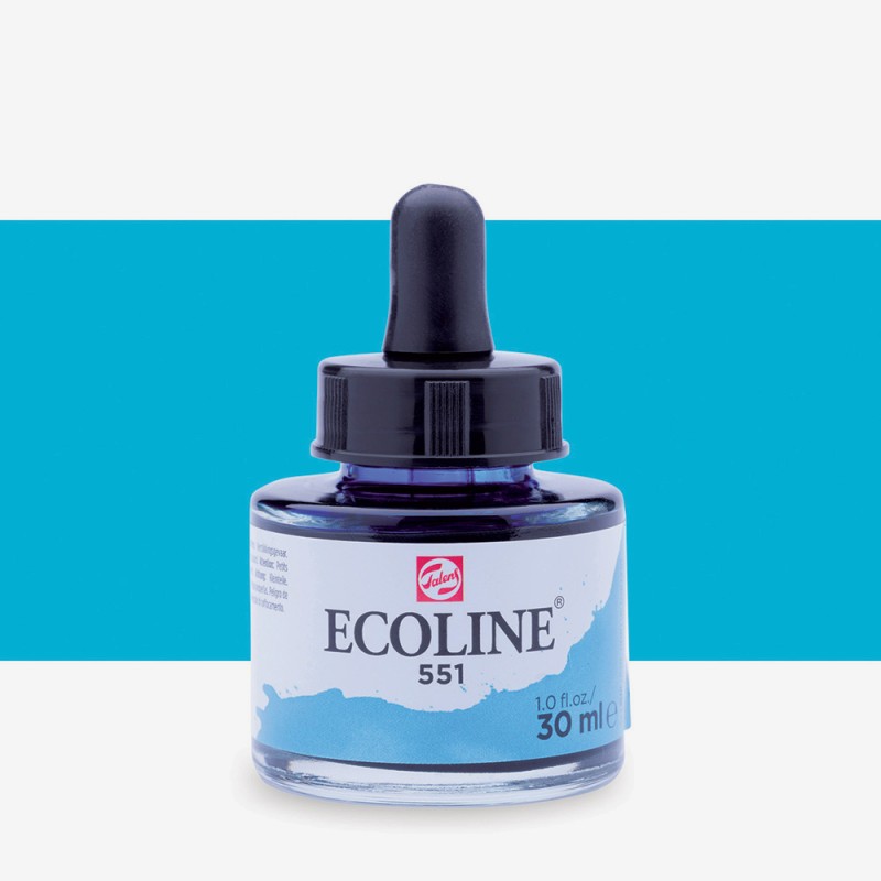 Talens : Ecoline : Sıvı Sulu Boya : 30 ml : Sky Blue Light