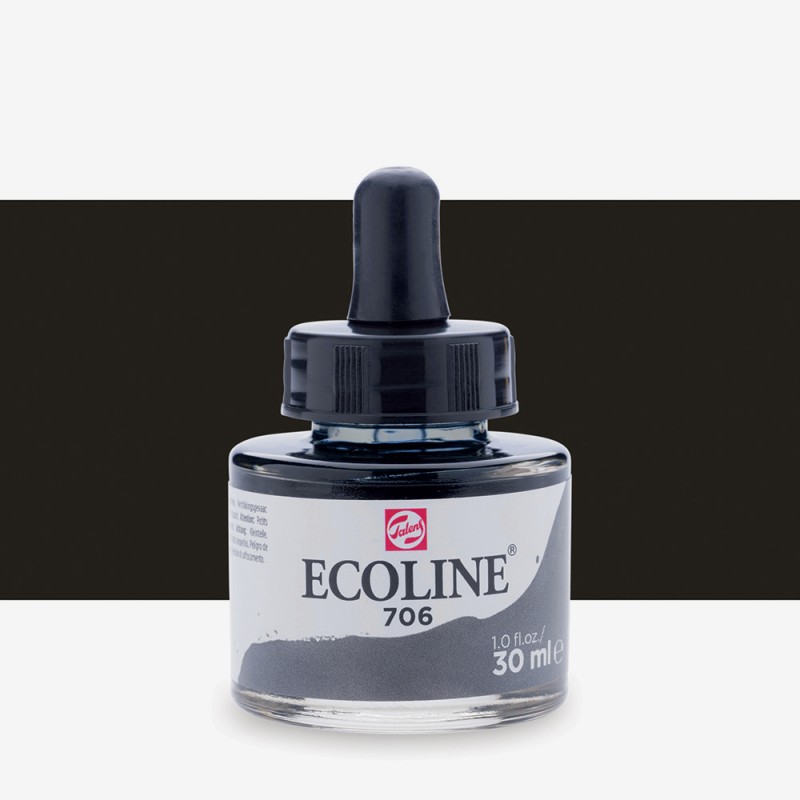 Talens : Ecoline : Sıvı Sulu Boya : 30 ml : Deep Grey