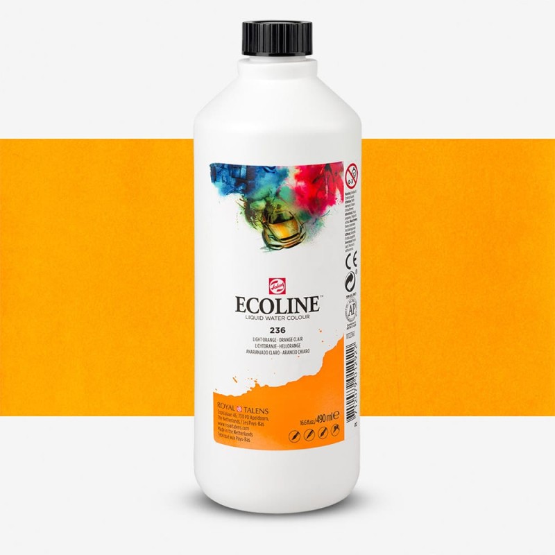 Talens : Ecoline : Sıvı Sulu Boya : 490 ml : Light Orange