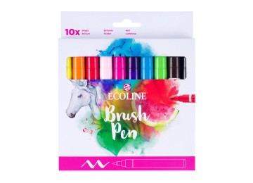 Talens : Ecoline : Fırça Uçlu Kalem Seti : 10 Renk : Bright