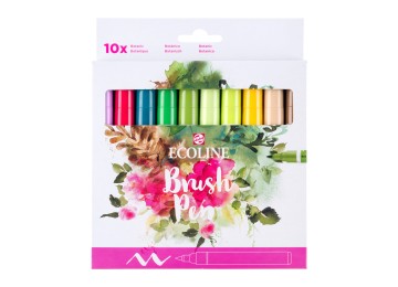 Talens : Ecoline : Fırça Uçlu Kalem Seti : 10 Renk : Botanic