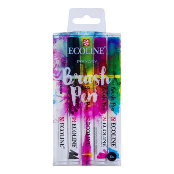 Talens : Ecoline : Fırça Uçlu Kalem Seti : 5 Renk : Primary