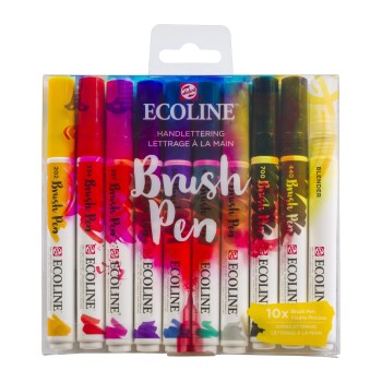 Talens : Ecoline : Fırça Uçlu Kalem Seti : 10 Renk : Hand Lettering