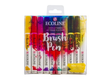 Talens : Ecoline : Fırça Uçlu Kalem Seti : 10 Renk : Hand Lettering