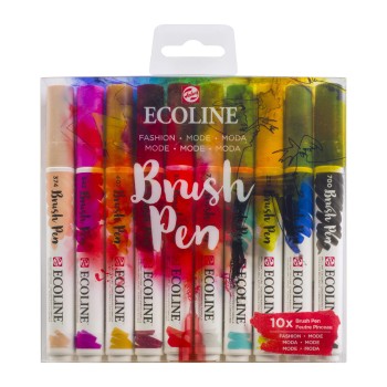 Talens : Ecoline : Fırça Uçlu Kalem Seti : 10 Renk : Fashion