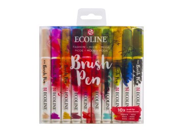 Talens : Ecoline : Fırça Uçlu Kalem Seti : 10 Renk : Fashion