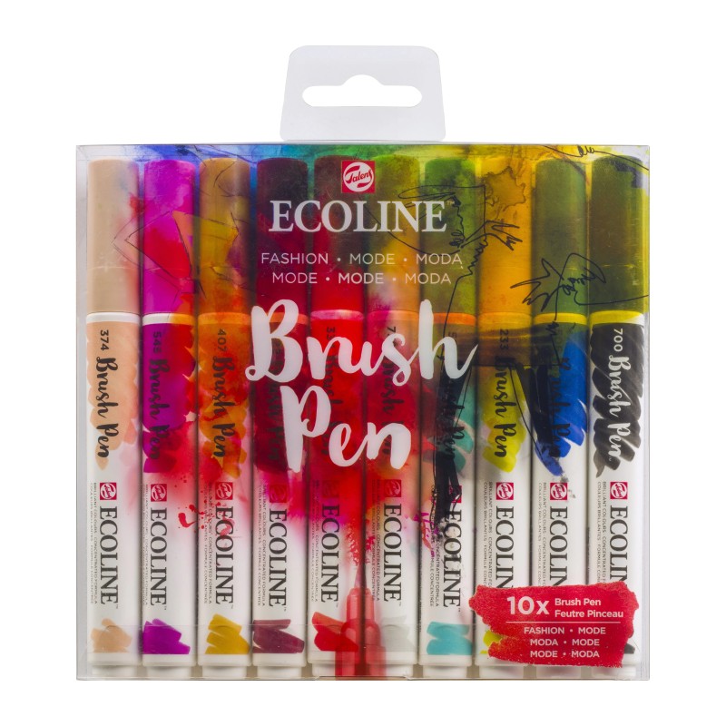 Talens : Ecoline : Fırça Uçlu Kalem Seti : 10 Renk : Fashion