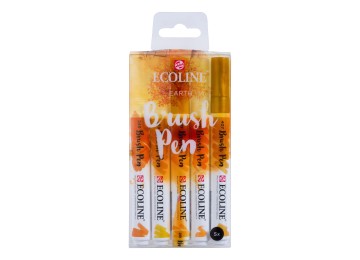 Talens : Ecoline : Fırça Uçlu Kalem Seti : 5 Renk : Earth