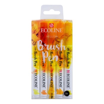 Talens : Ecoline : Fırça Uçlu Kalem Seti : 5 Renk : Yellow