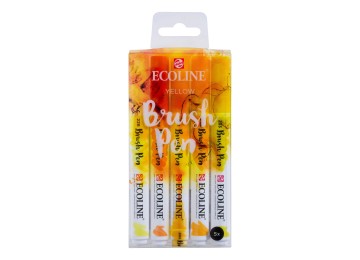 Talens : Ecoline : Fırça Uçlu Kalem Seti : 5 Renk : Yellow