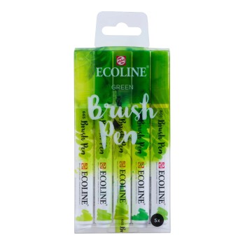 Talens : Ecoline : Fırça Uçlu Kalem Seti : 5 Renk : Green