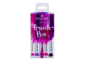 Talens : Ecoline : Fırça Uçlu Kalem Seti : 5 Renk : Violet