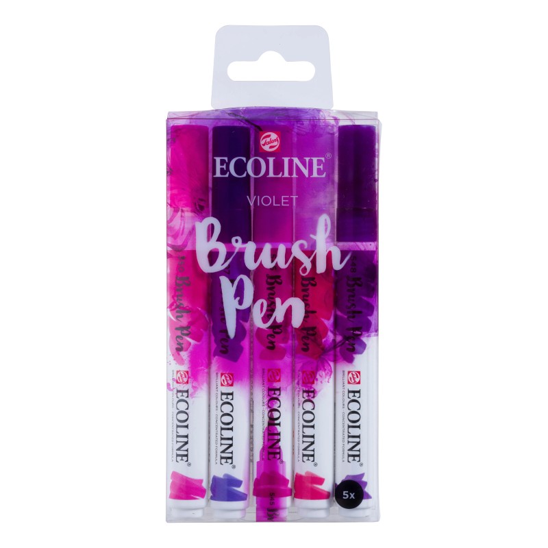 Talens : Ecoline : Fırça Uçlu Kalem Seti : 5 Renk : Violet