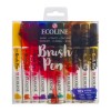 Talens : Ecoline : Fırça Uçlu Kalem Seti : 10 Renk : Dark