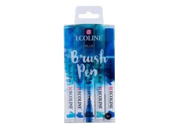 Talens : Ecoline : Fırça Uçlu Kalem Seti : 5 Renk : Blue