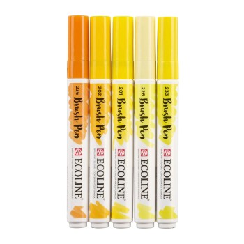 Talens : Ecoline : Fırça Uçlu Kalem Seti : 5 Renk : Yellow