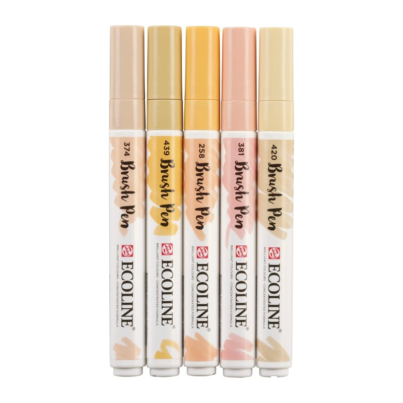 Talens : Ecoline : Fırça Uçlu Kalem Seti : 5 Renk : Beige Pink