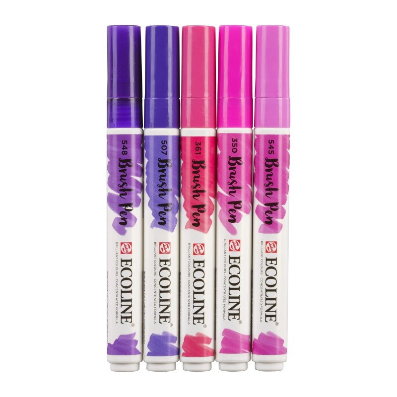 Talens : Ecoline : Fırça Uçlu Kalem Seti : 5 Renk : Violet
