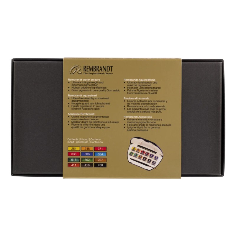 Rembrandt : Tablet Sulu Boya Seti : Pocket Box : 12 Renk (Plastik Kutu)