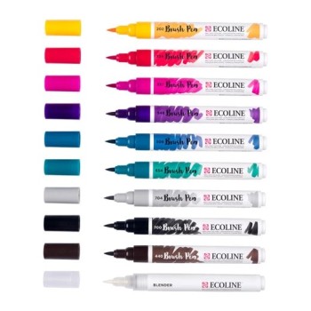 Talens : Ecoline : Fırça Uçlu Kalem Seti : 10 Renk : Galaxy