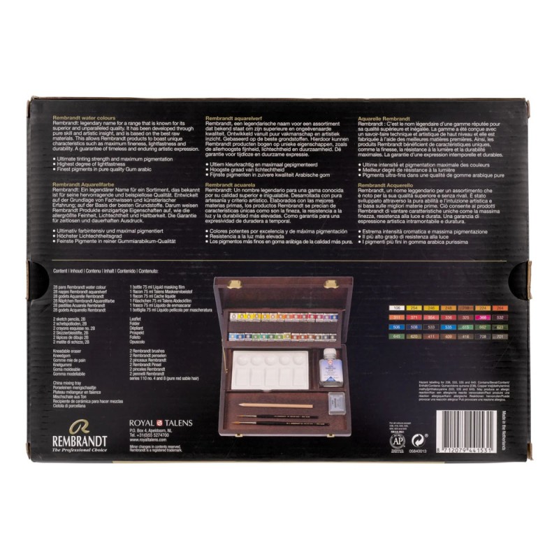 Rembrandt : Tablet Sulu Boya Seti : Professional Set (Ahşap Kutu)