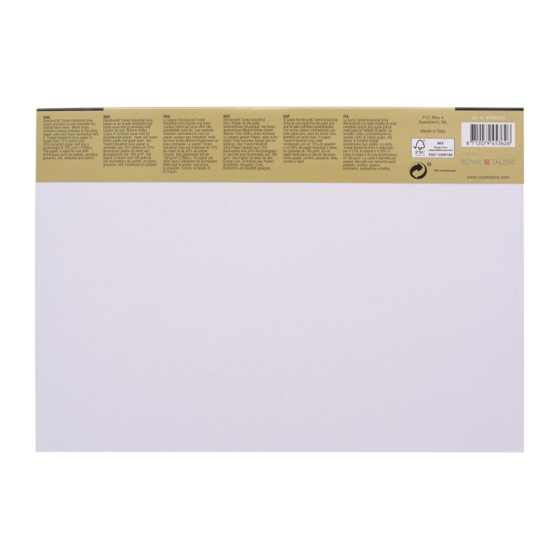 Rembrandt : Renkli Çizim Defteri : Industrial Grey : A4 : 180 gr : 50 Yaprak
