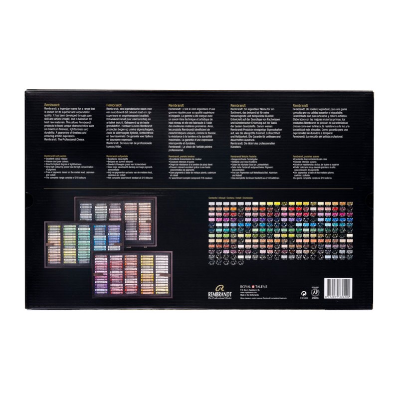 Remdrandt : Soft Pastel Boya Seti : Excellent Box : 225 Renk (Tam Boy - Ahşap Kutu)