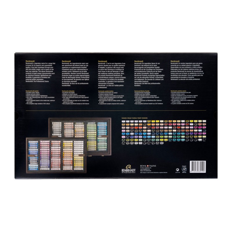 Remdrandt : Soft Pastel Boya Seti : Master Box : 150 Renk (Tam Boy - Ahşap Kutu)