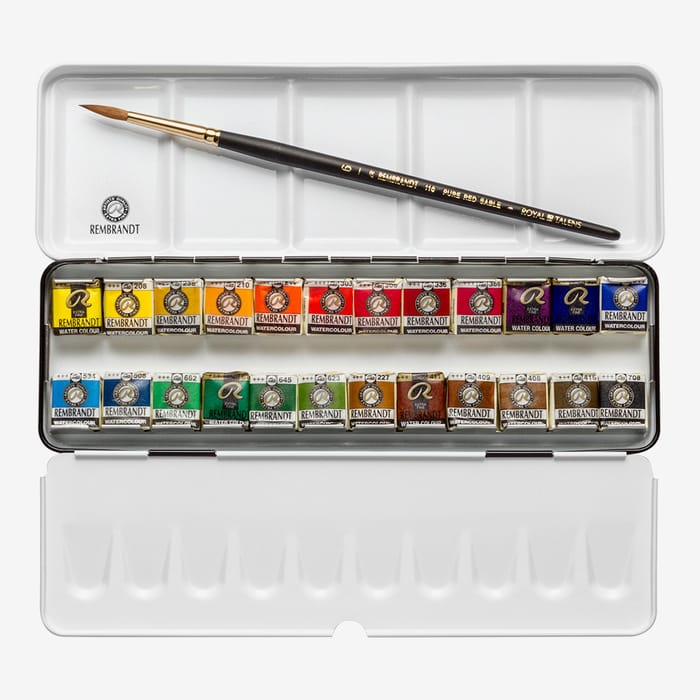 Rembrandt : Tablet Sulu Boya Seti : 24 Renk (Metal Kutu)
